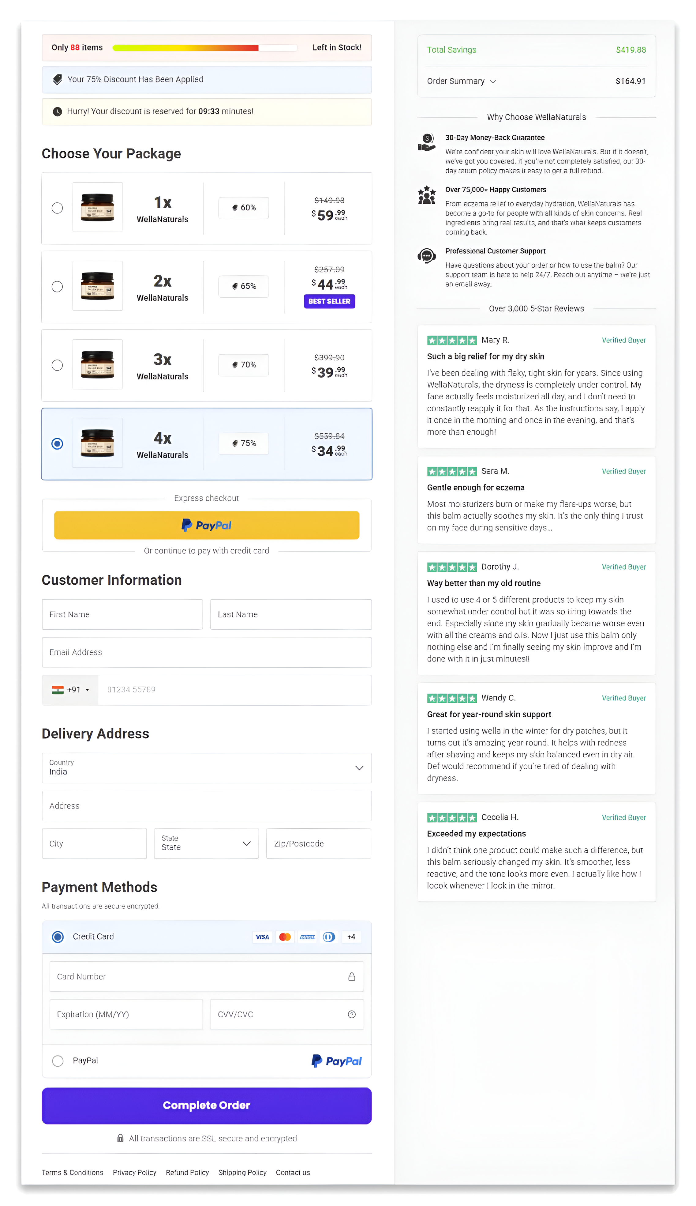 wella naturals whipped tallow balm checkout page